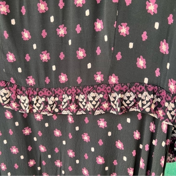 ANTHROPOLOGIE FREE PEOPLE CALICO SKIES PRARIE RUFFLE MIDI DRESS SIZE LAR… - Picture 5 of 14